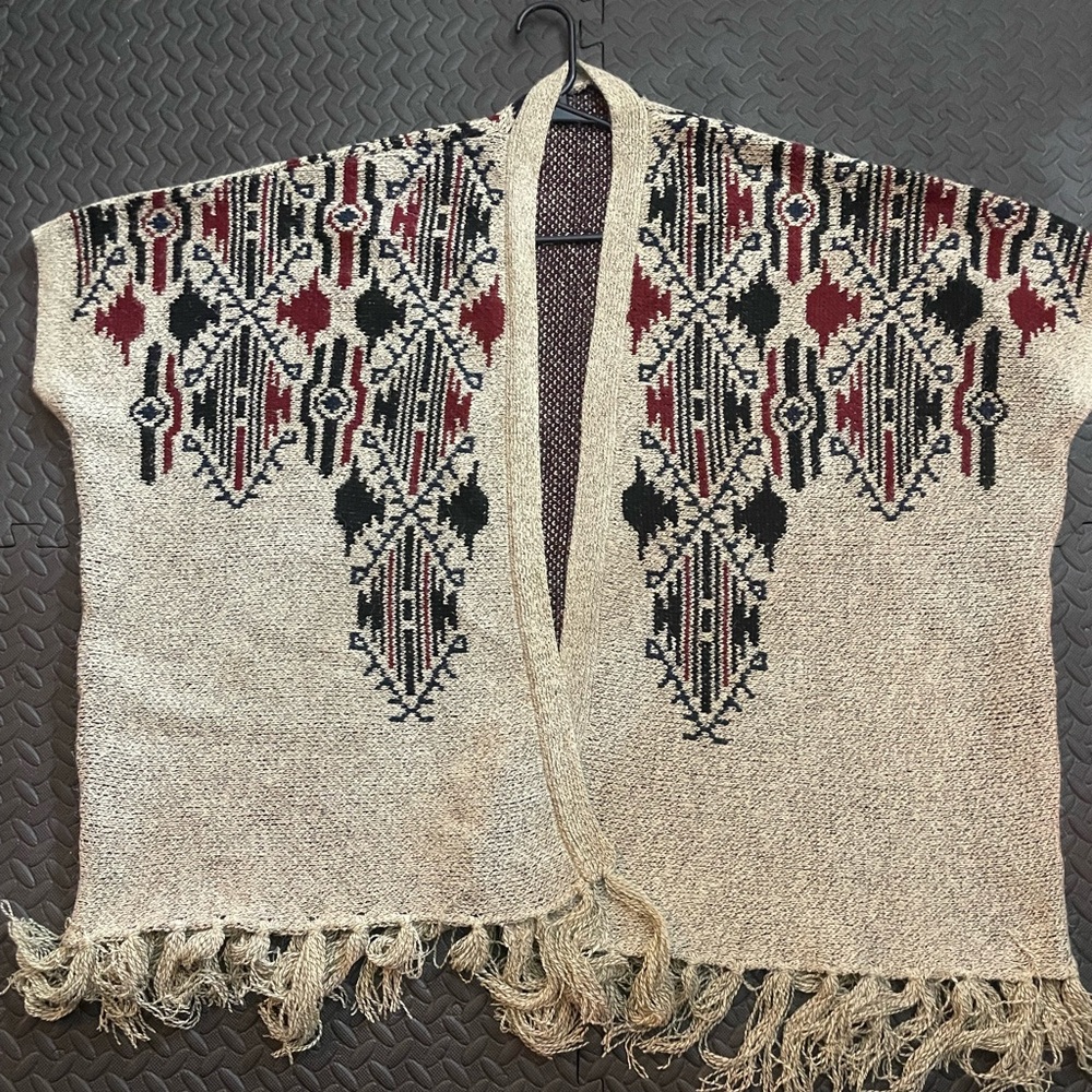 Three Bird Nest sweater ruana wrap. OS. Never worn.